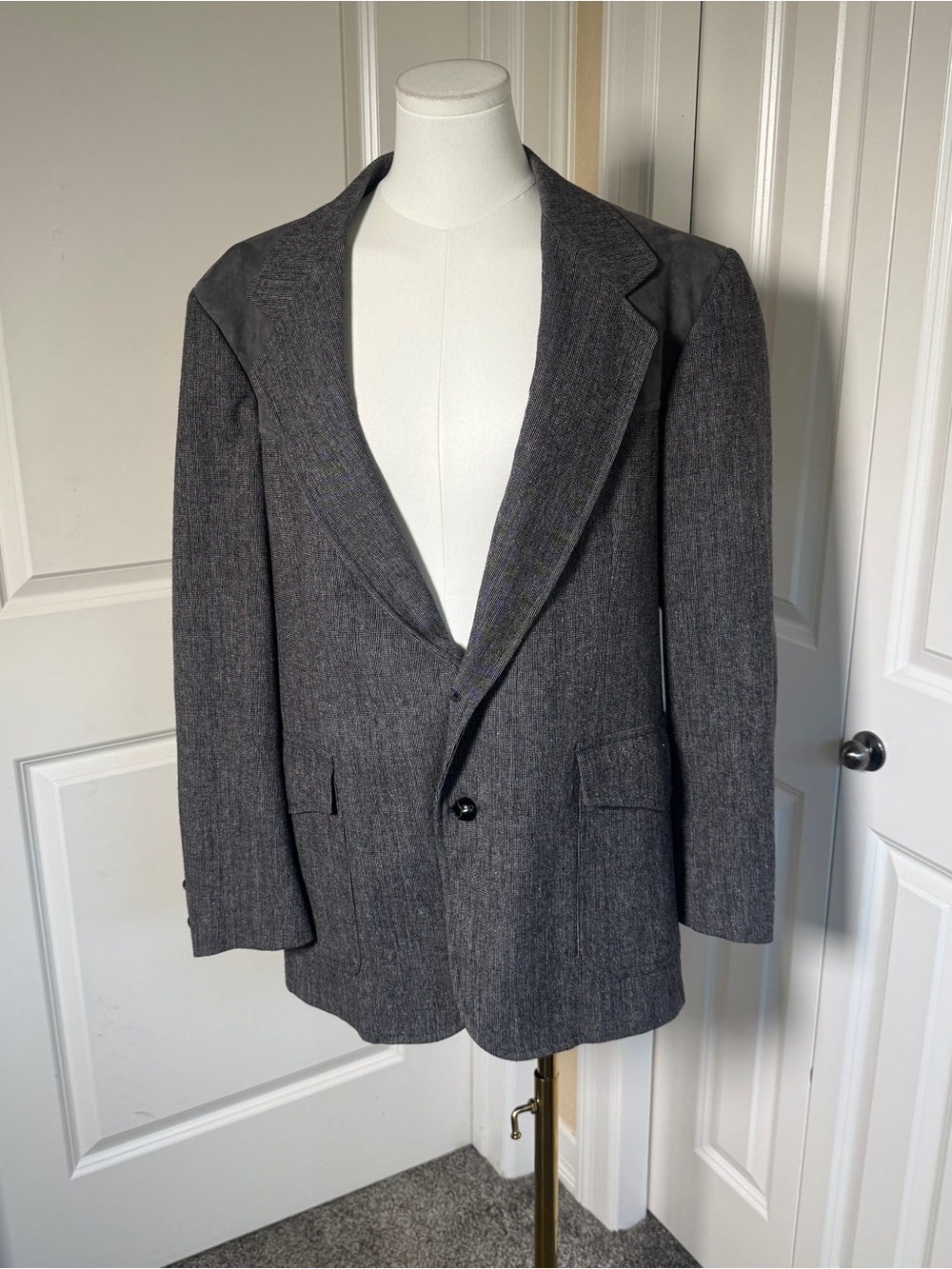 Vintage Pendleton Wool Western Blazer Sport Coat USA Gray Flecked 42